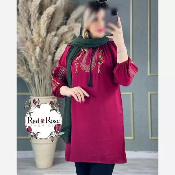 شومیز مجلسی زنانه دخترانه تارا نخی گلدوزی مناسب 38تا48|باسلام (پخش لباس زنانه red rose)