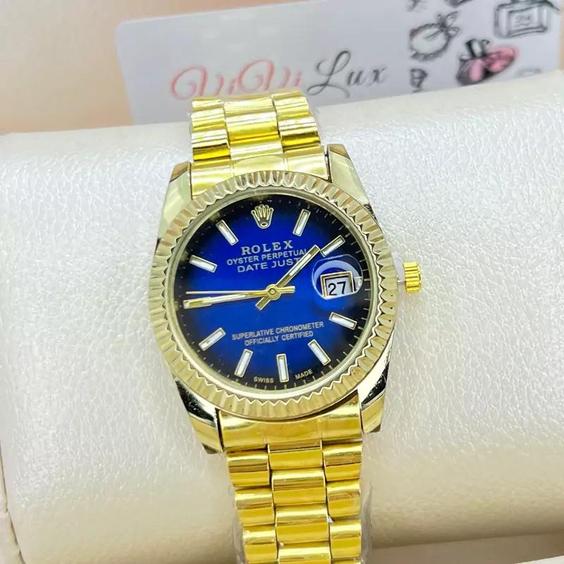 ساعت رولکس صفحه آبی مردانه و زنانه قاب متوسط خاص و کمیاب Rolex|باسلام (وی وی لوکس)