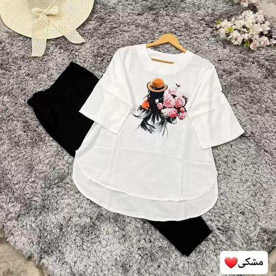 شومیز شلوار زنانه تک گل رنگ مشکی |باسلام (🛍️ شیکسون 🛍️)