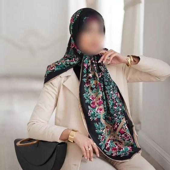 روسری ابریشم توییل طرح گوچی|باسلام (Missone scarf)