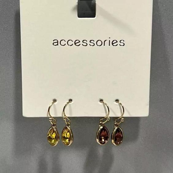 ست گوشواره آویز اشکی برند Accessories|باسلام (دیجی ژیر)