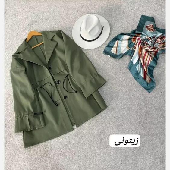 مانتو زنانه جنس مازراتی رنگ زیتونی |باسلام (🛍️ شیکسون 🛍️)