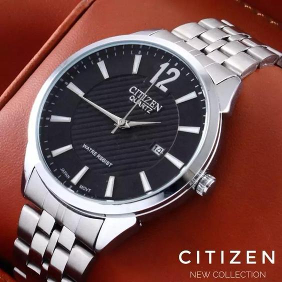 ساعت مچی مردانه صفحه مشکی سیتیزن Citizen بند استیل نقره ایی کد 9107|باسلام (modernpoush)