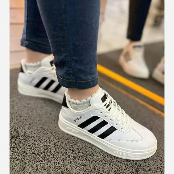 کتونی آدیداس سامبا مشکی سفید کرم زنانه دخترانه کفش ونس اسپرت اسپورت ادیداس ADIDAS SAMBA طبی کرمی شیک لژدار لژ دار راحت|باسلام (لی لاو)