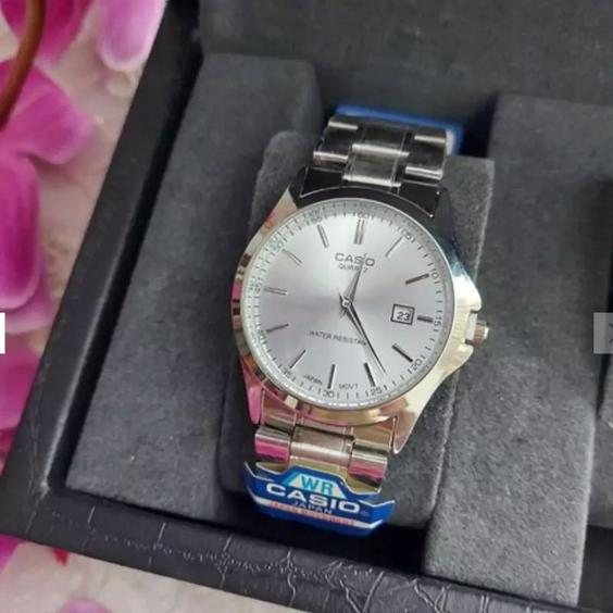 ساعت مچی مردانه کاسیو Casio نقره ای صفحه سفید|باسلام (ساعت ارزانکده مشهد)