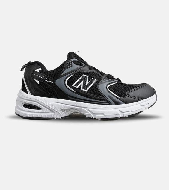 کفش کتانی زنانه و مردانه مشکی طوسی سفید NEW BALANCE 530 مدل 6625|لوزی