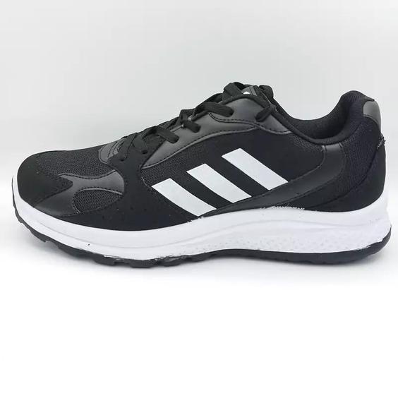 کفش کتانی مردانه طبی و راحت و بادوام و محکم شرکت تیما طرح آدیداس مشکی سفید Adidas|باسلام (کفش باربد Barbodshoes)