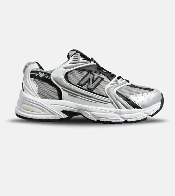 کفش کتانی مردانه و زنانه سفید طوسی مشکی NEW BALANCE 530 مدل 6642|لوزی