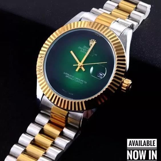 ساعت مچی مردانه رولکس دیت جاست Rolex DayJust بند استیل دو رنگ نقره ایی و طلایی صفحه سبز کد 9134|باسلام (modernpoush)