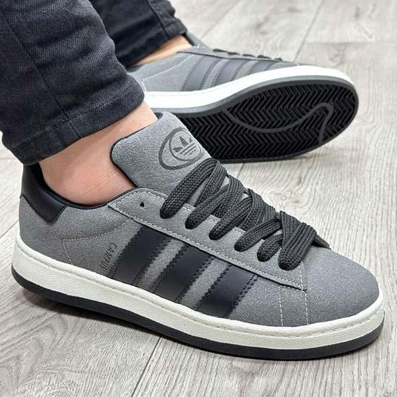 کفش و کتانی مردانه مدل ADIDAS_CAMPUS آدیداس کامپوس رنگ طوسی مشکی کد 57894|کتونی خان