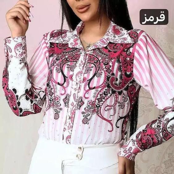 شومیز مجلسی ترمه سایز 40تا54|باسلام (LOVEWOOL_MINA)