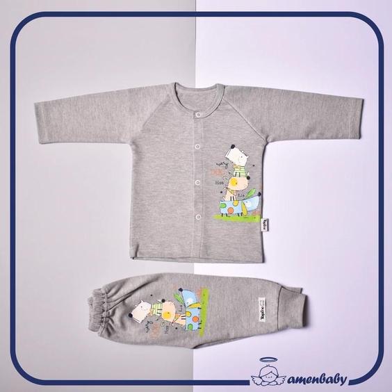 لباس راحتی نوزاد و کودک، ست مانتو و شلوار، برند تاپ لاین، ایرانی، پسرانه.|باسلام (نوزاد و کودک آمین)