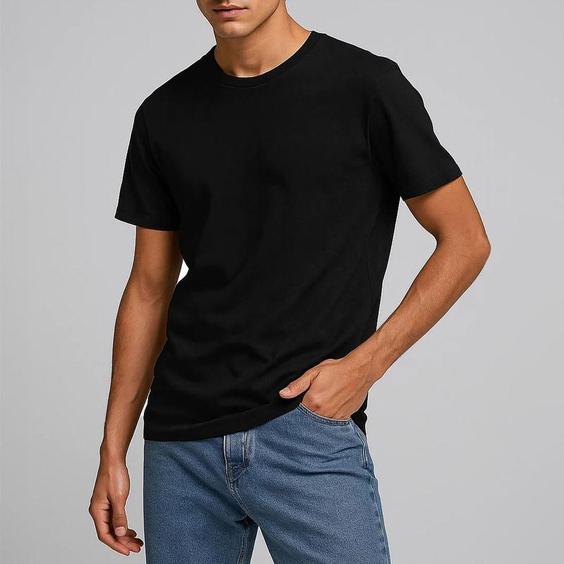 تی شرت آستین کوتاه مردانه مدل پنبه ای رنگ مشکی|دیجی کالا